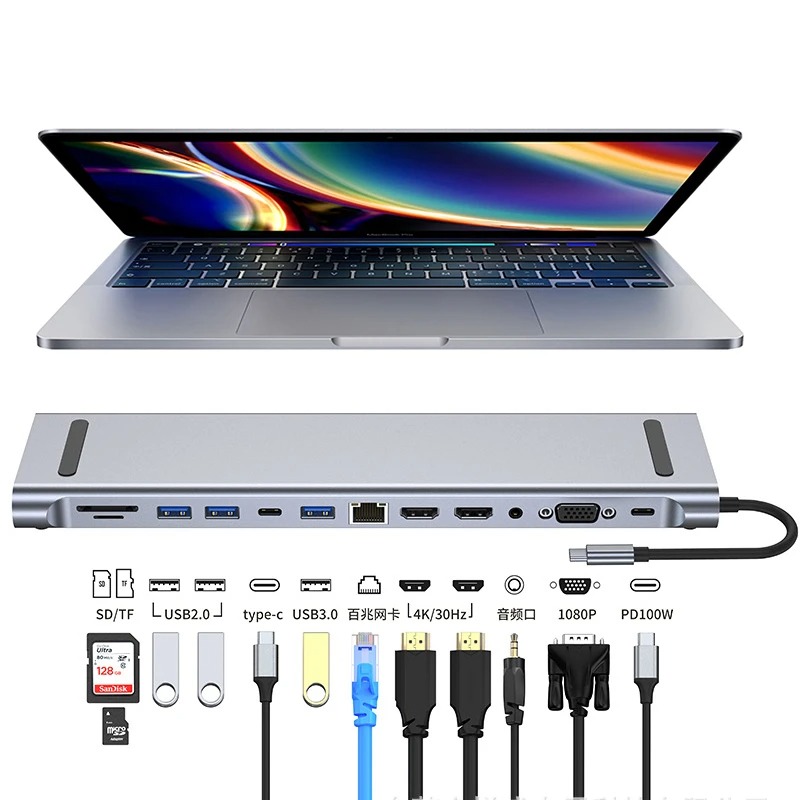 USB C 3.0 HUB ประเภท C ถึง 4K  - 4 Hdmi Multi Monitor Video Card 4K บทวิจารณ์และราคา
